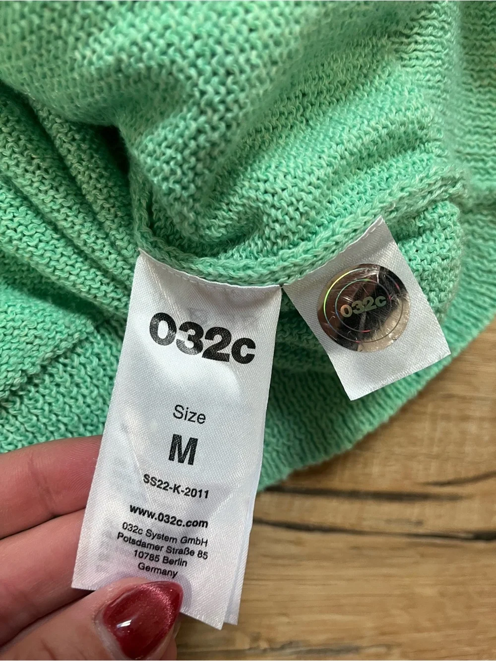 032c RARE St. Marks Off Green Oversized Cardigan Medium SS26